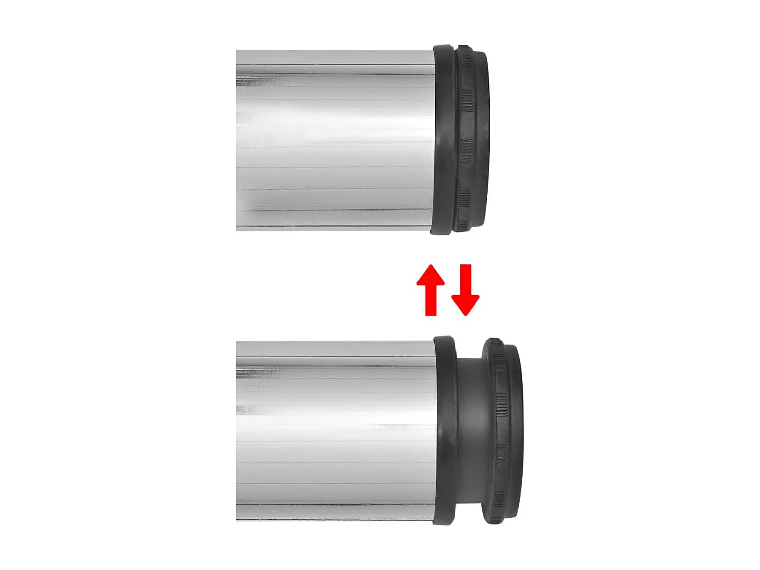 Tafelpoten in hoogte verstelbaar chroom 710 mm 4 st