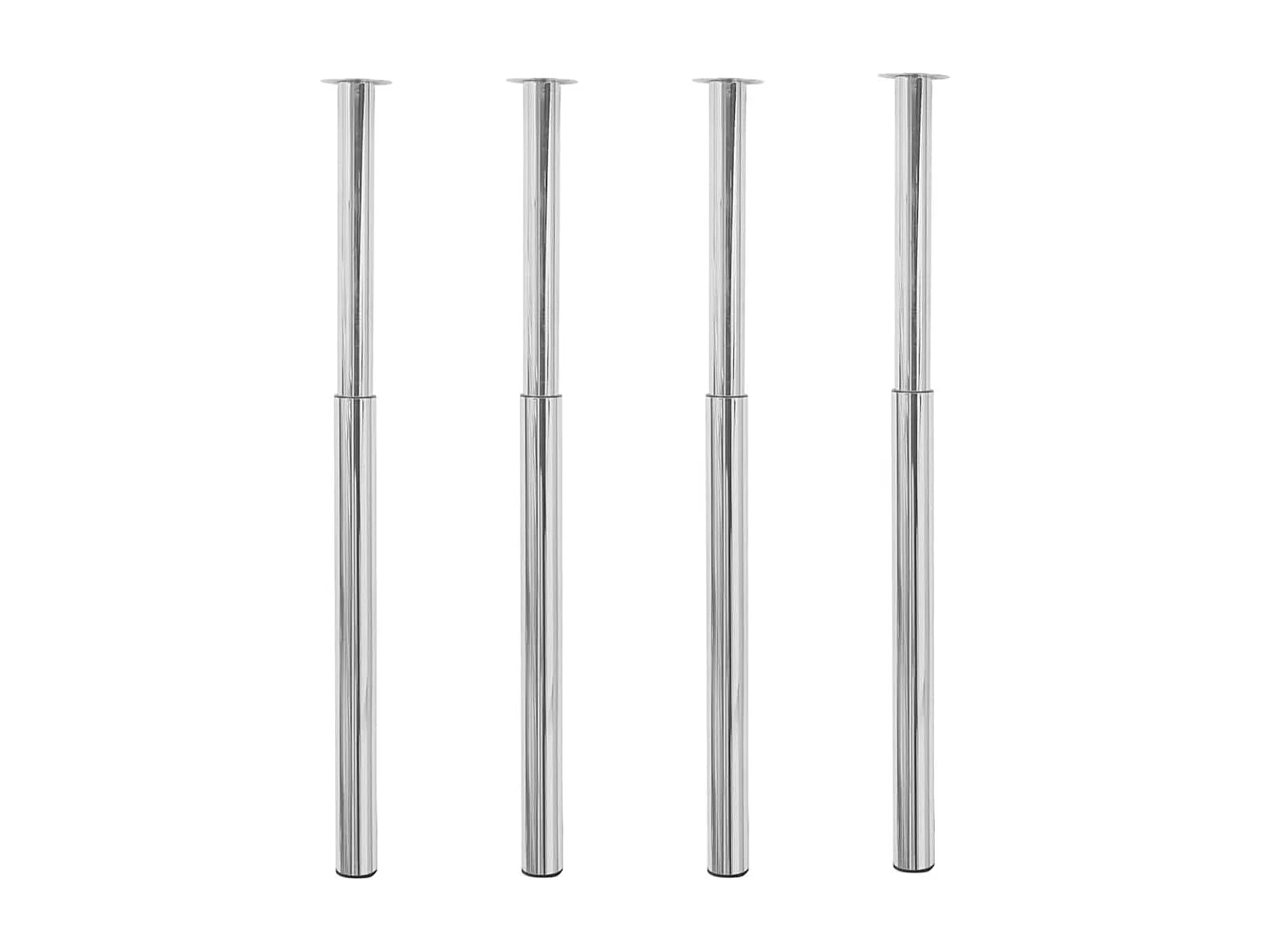 Tafelpoten telescopisch 4 st 710-1100 mm chroomkleurig