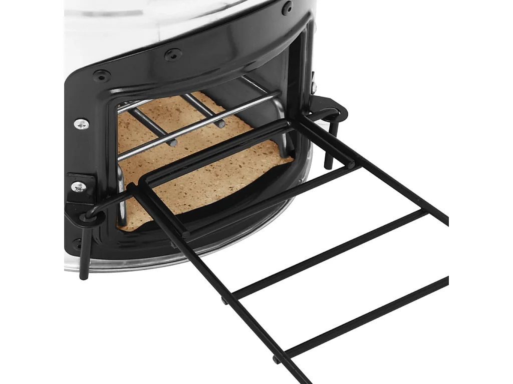 Poêle à bois de camping Argenté 45,5x33x25,5cm Acier inoxydable