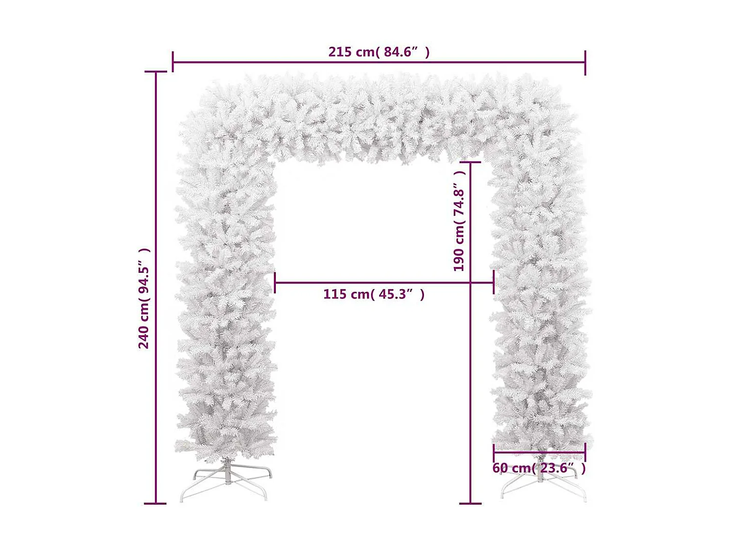 Arche d'arbre de Noël Blanc 240 cm