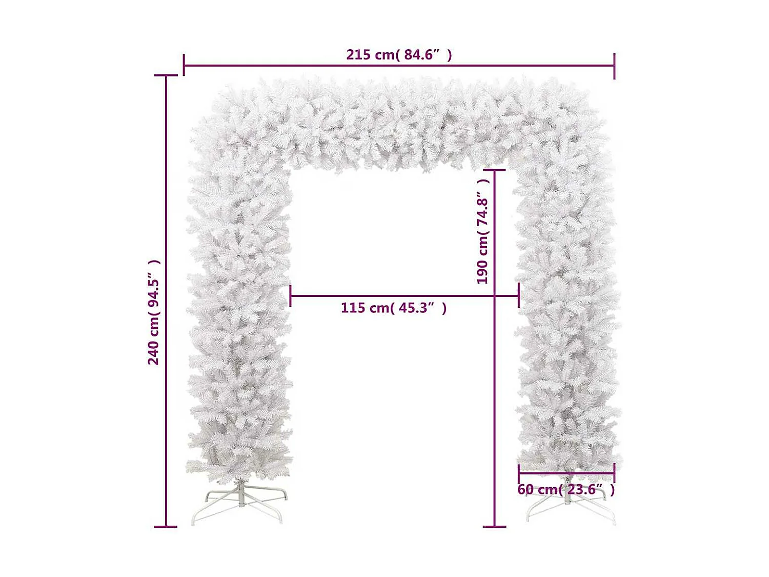 Arche d'arbre de Noël Blanc 240 cm