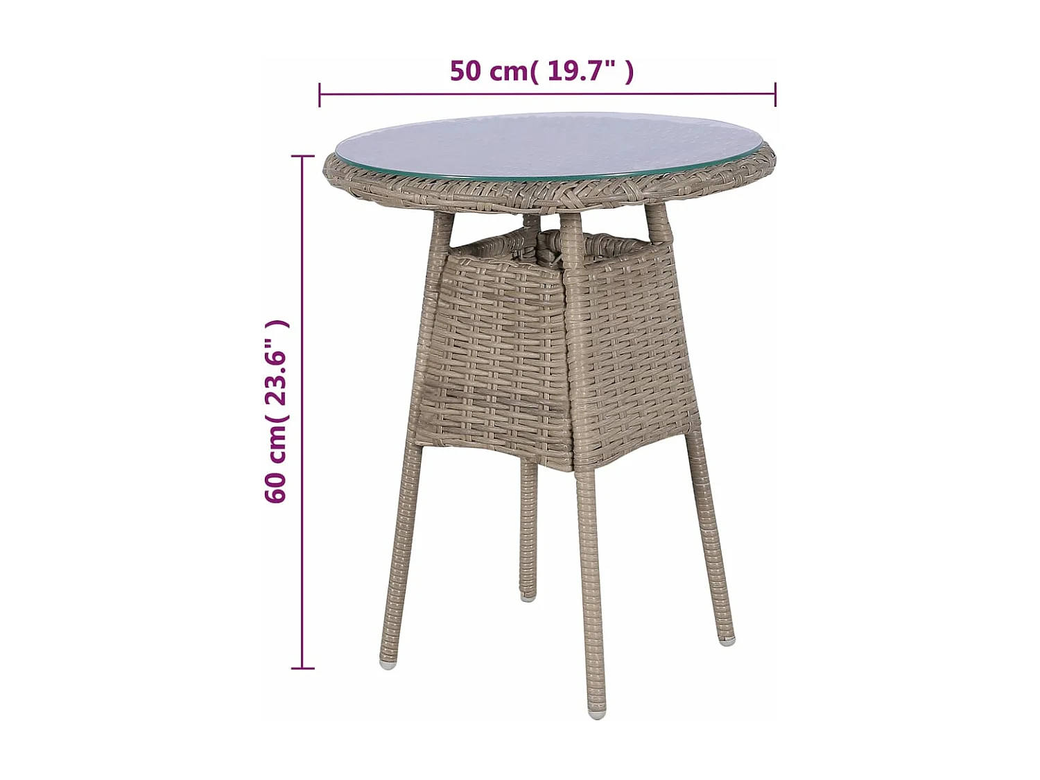3-tlg. Bistro-Set mit Kissen Poly Rattan Braun