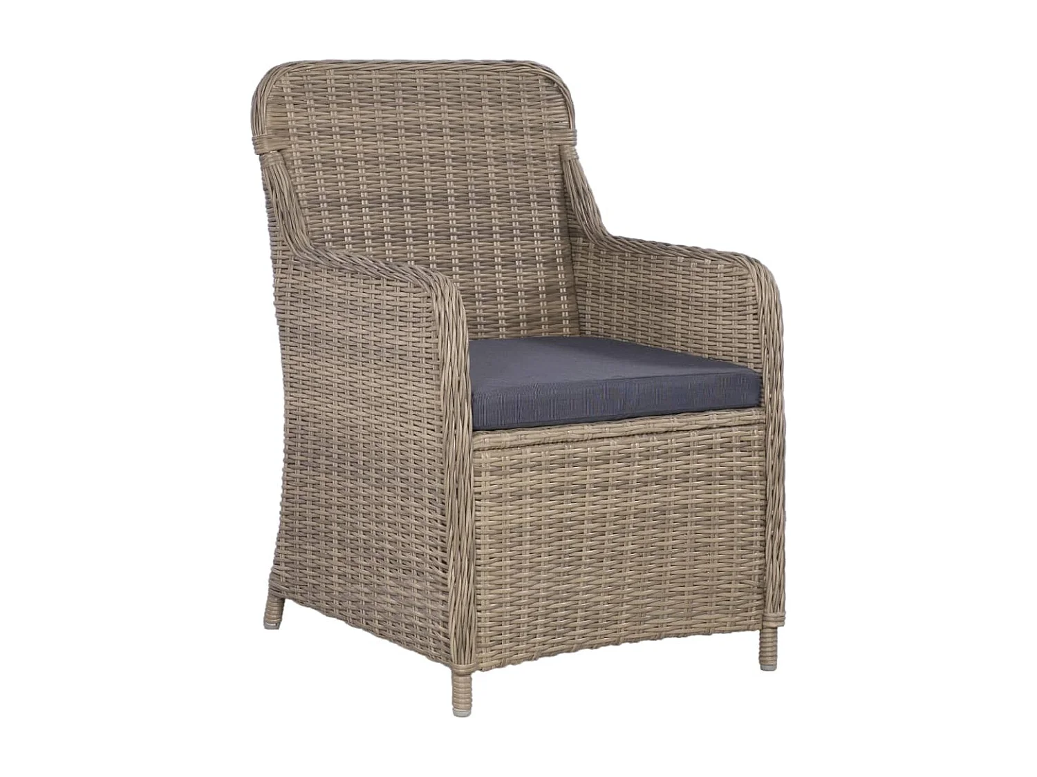 Set da Bistro 3 pz con Cuscini in Polyrattan Marrone