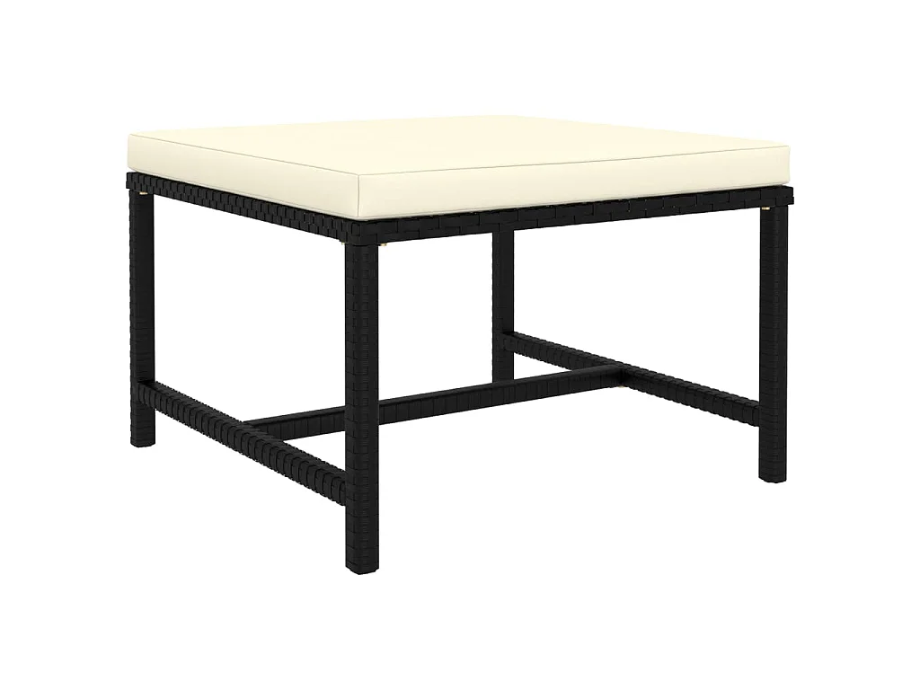 Canapés de jardin 4 pcs avec coussins Noir Résine tressée