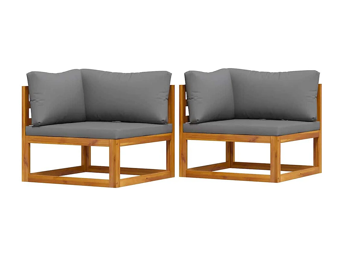 Canapés d'angle sectionnels 2 pcs avec coussins Gris foncé