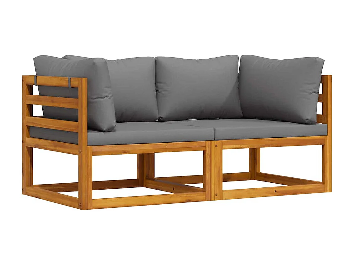 Canapés d'angle sectionnels 2 pcs avec coussins Gris foncé