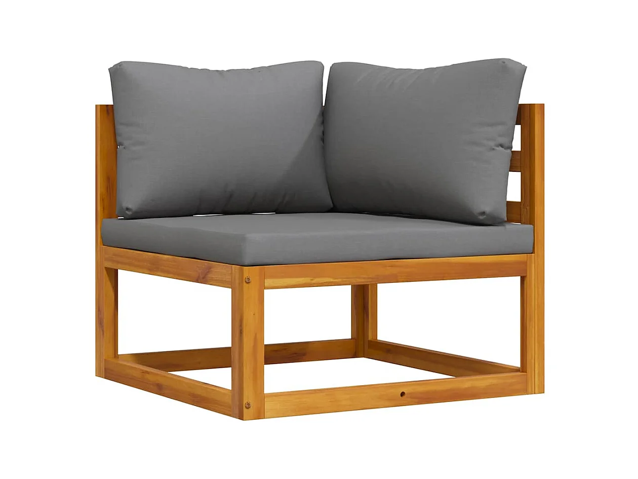 Canapés d'angle sectionnels 2 pcs avec coussins Gris foncé