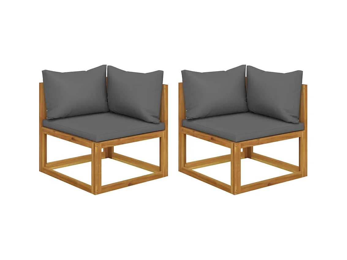 Canapés d'angle sectionnels 2 pcs avec coussins Gris foncé