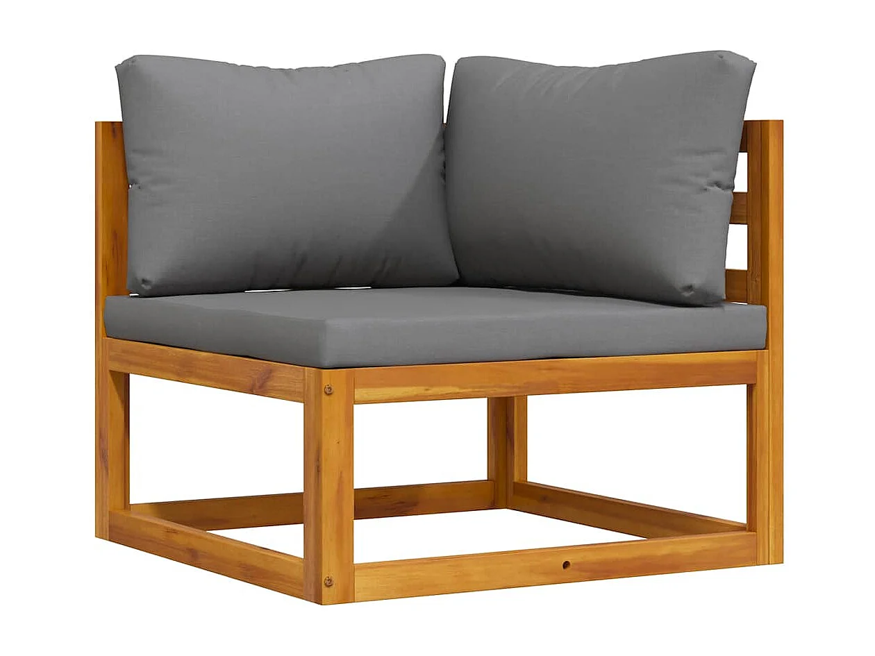 Canapés d'angle sectionnels 2 pcs avec coussins Gris foncé