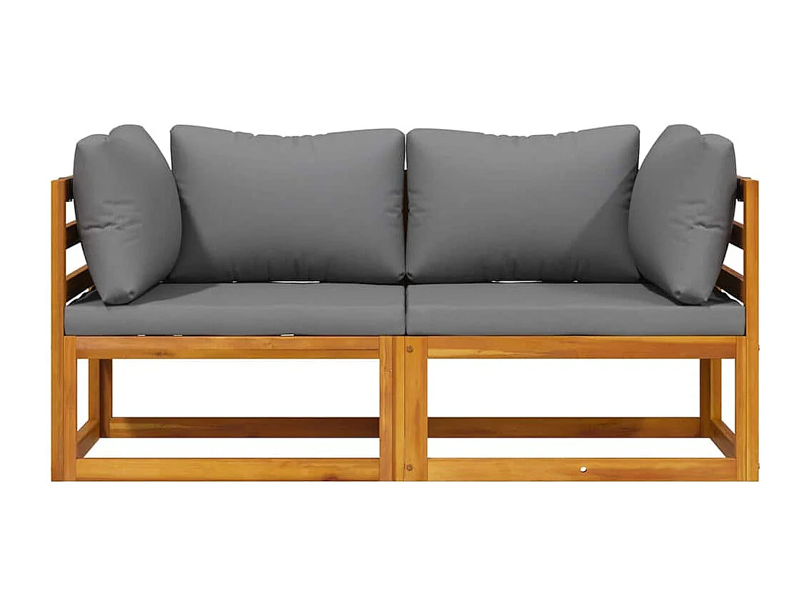 Canapés d'angle sectionnels 2 pcs avec coussins Gris foncé