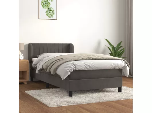 Kauf Unique Boxspringbett mit Matratze Dunkelgrau 100x200 cm