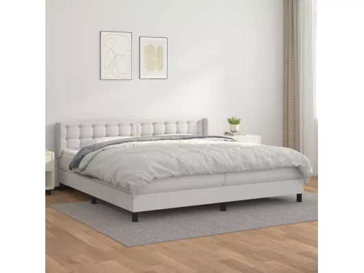 Kauf Unique Boxspringbett mit Matratze Weiß 200x200cm Kunstleder