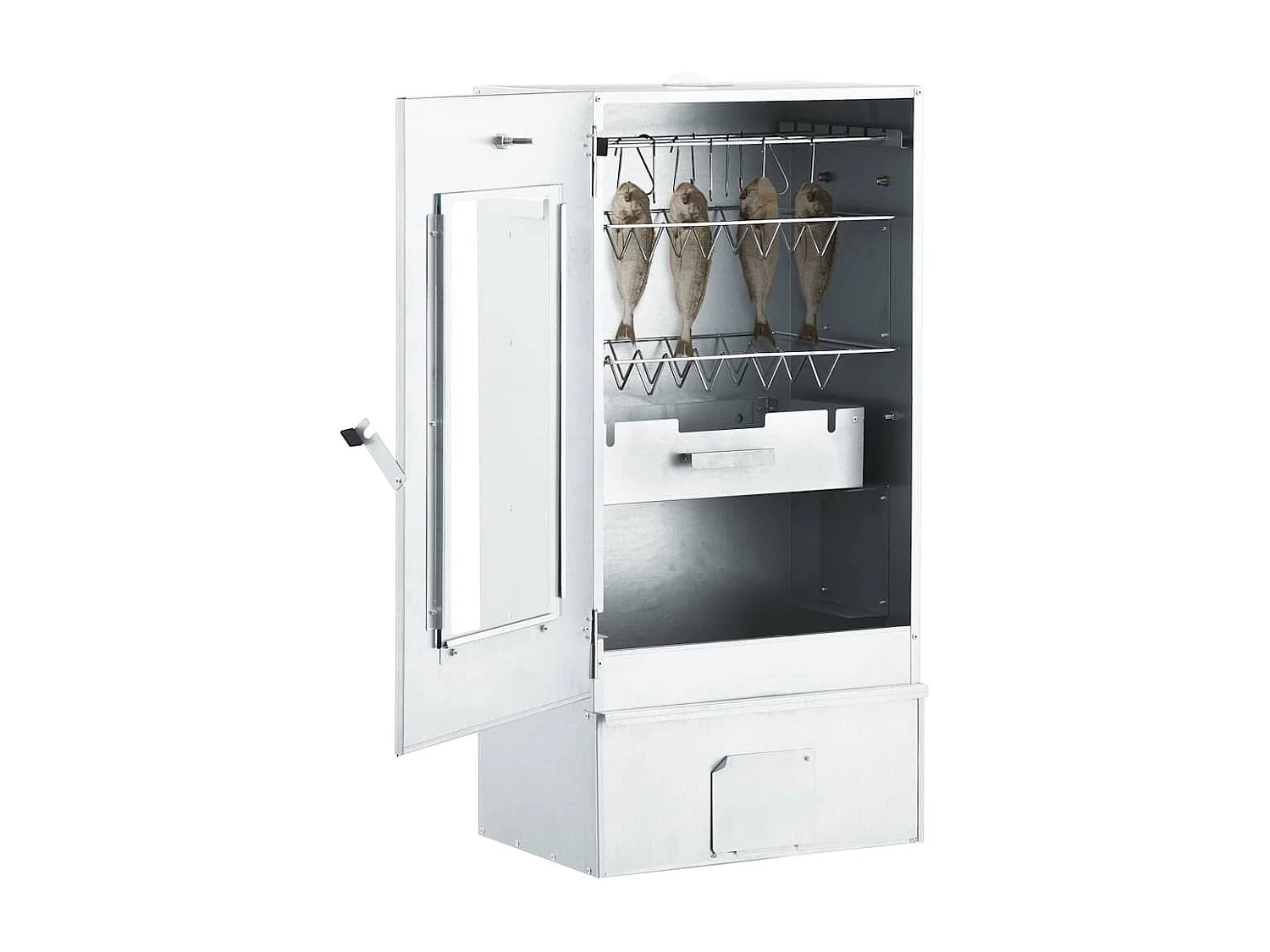 BBQ-rookoven met 1 kg houtsnippers 44,5x29x83 cm