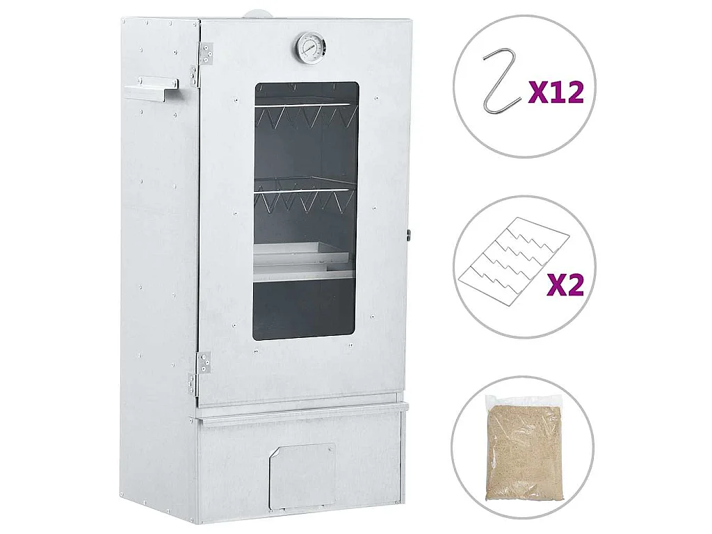 BBQ-rookoven met 1 kg houtsnippers 44,5x29x83 cm