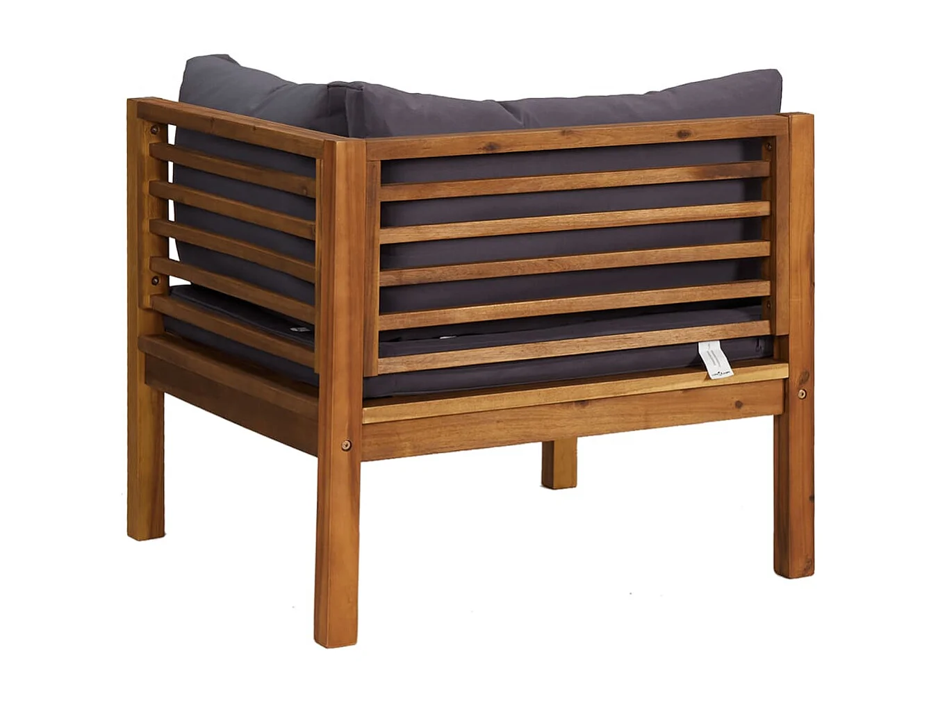 Canapé d'angle sectionnel et coussins gris foncé Bois d'acacia