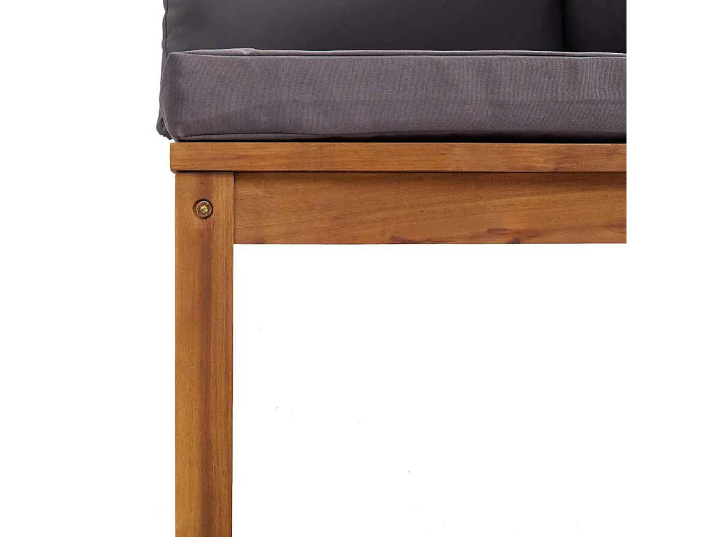 Canapé d'angle sectionnel et coussins gris foncé Bois d'acacia