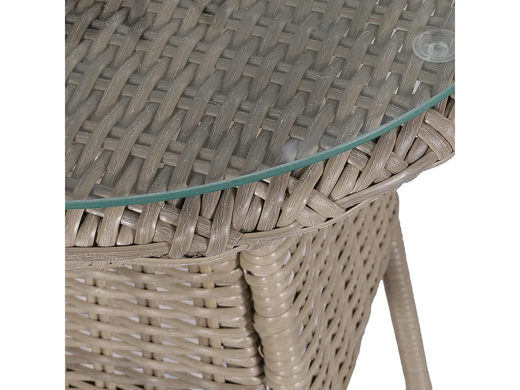 3-tlg. Bistro-Set mit Auflagen und Kissen Poly Rattan Braun