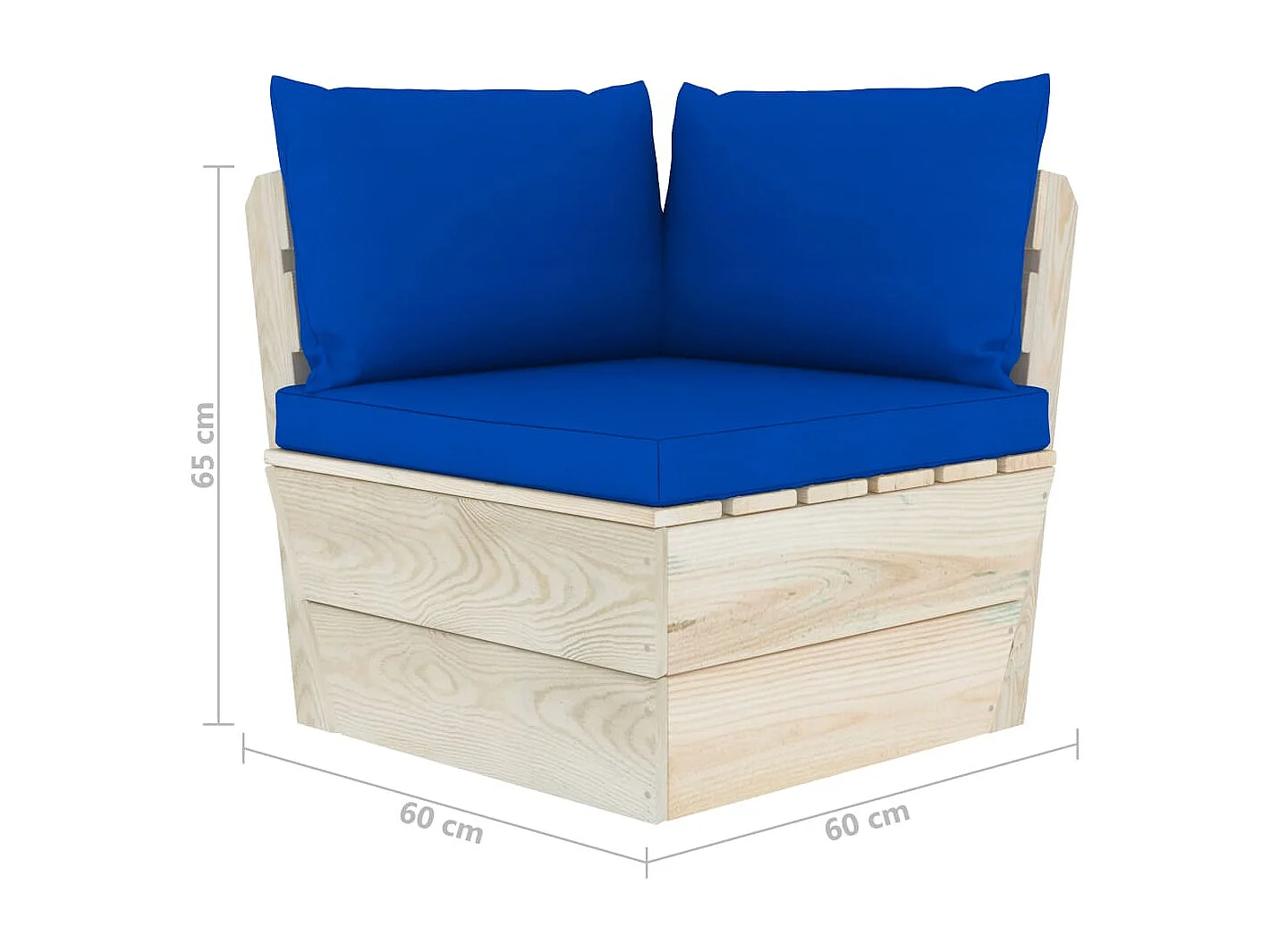 Divano Angolare da Giardino su Pallet e Cuscini Legno di Abete