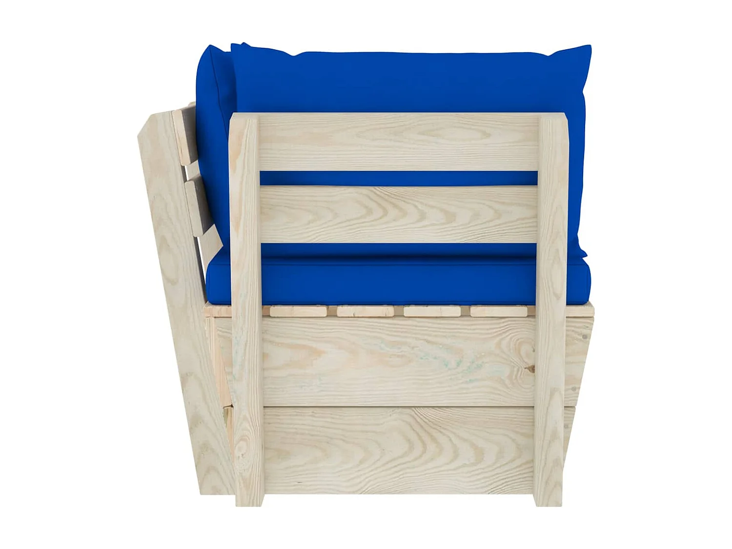 Divano Angolare da Giardino su Pallet e Cuscini Legno di Abete