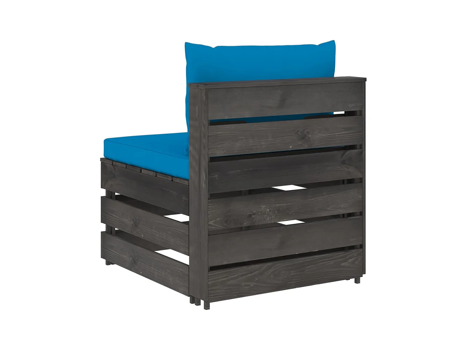 Canapé central sectionnel avec coussins Bois imprégné de gris