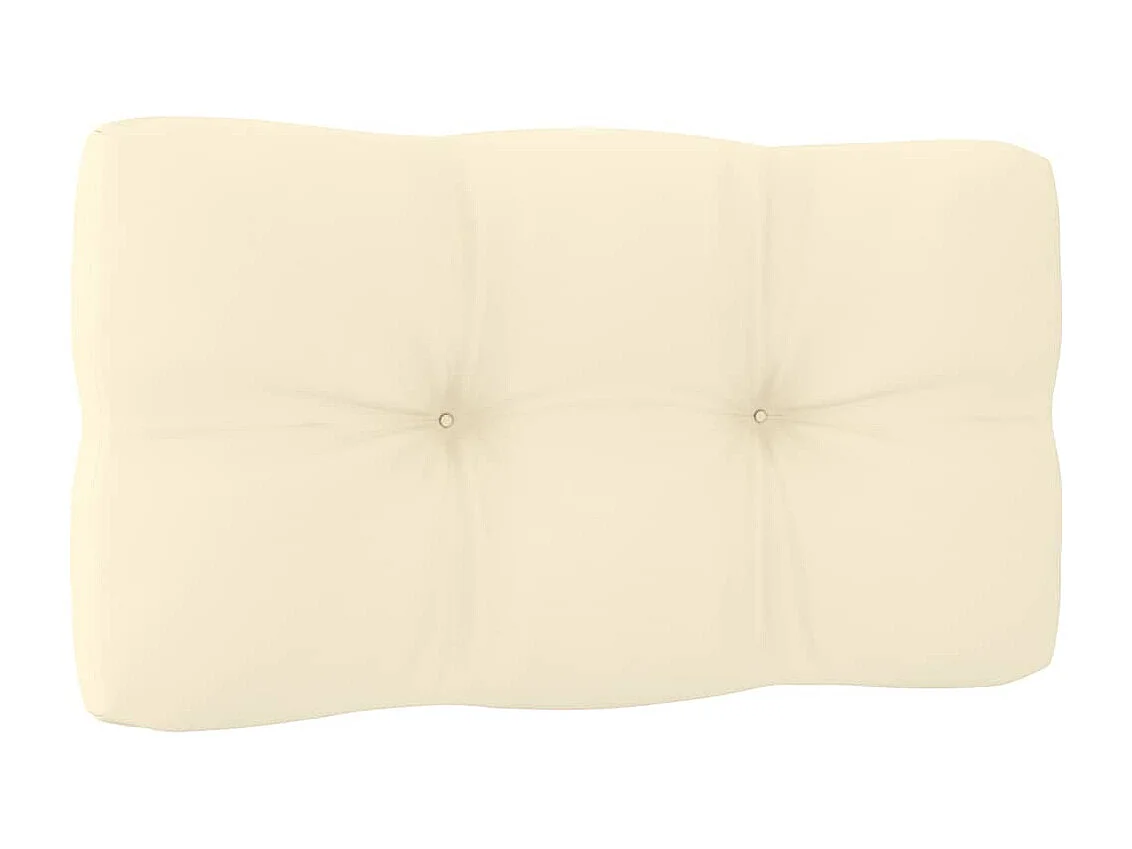 Canapé d'angle de jardin avec coussins crème Bois de pin massif