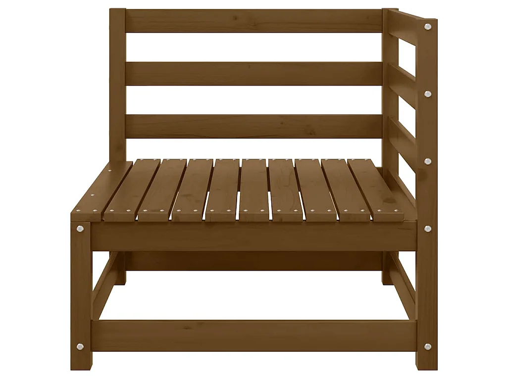 Canapé d'angle de jardin avec coussins crème Bois de pin massif