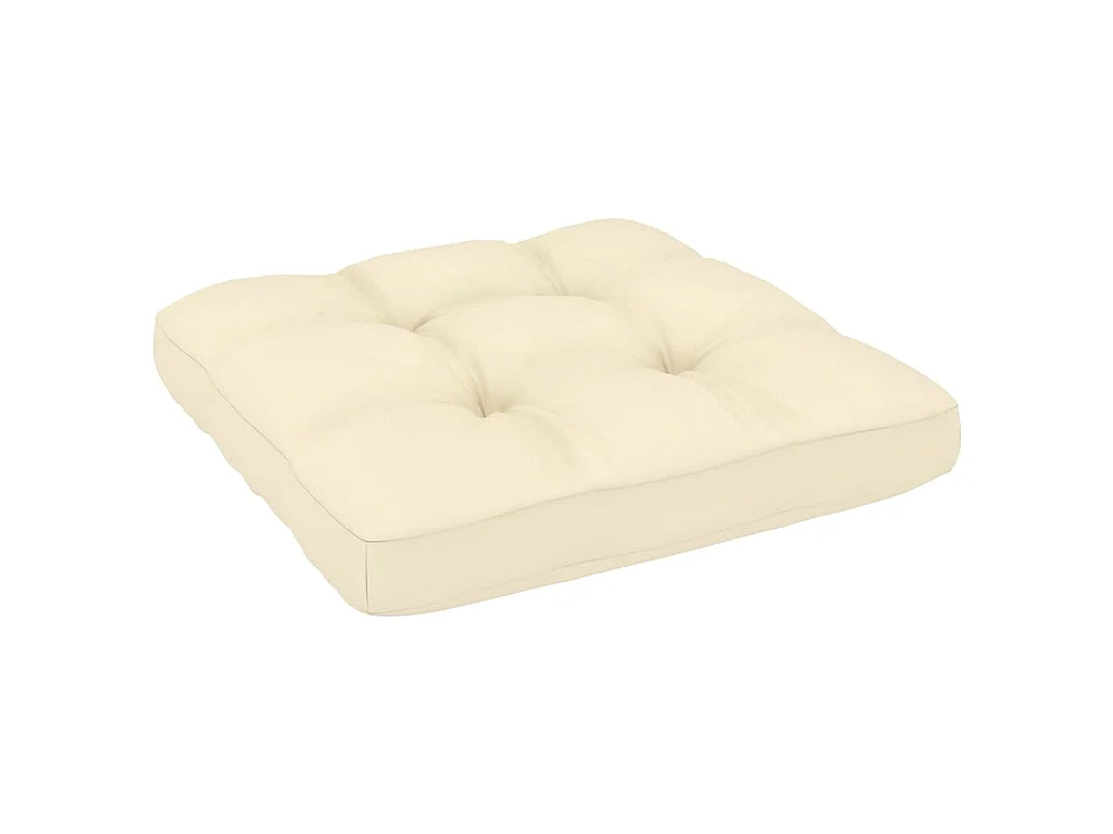 Canapé d'angle de jardin avec coussins crème Bois de pin massif