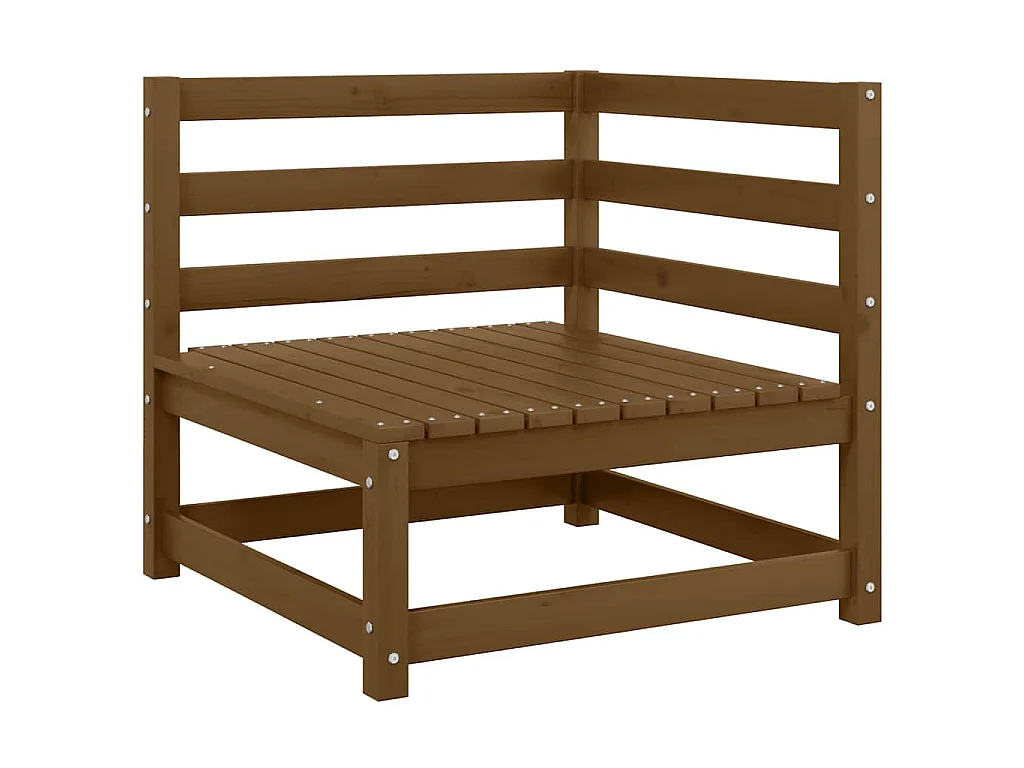 Canapé d'angle de jardin avec coussins crème Bois de pin massif