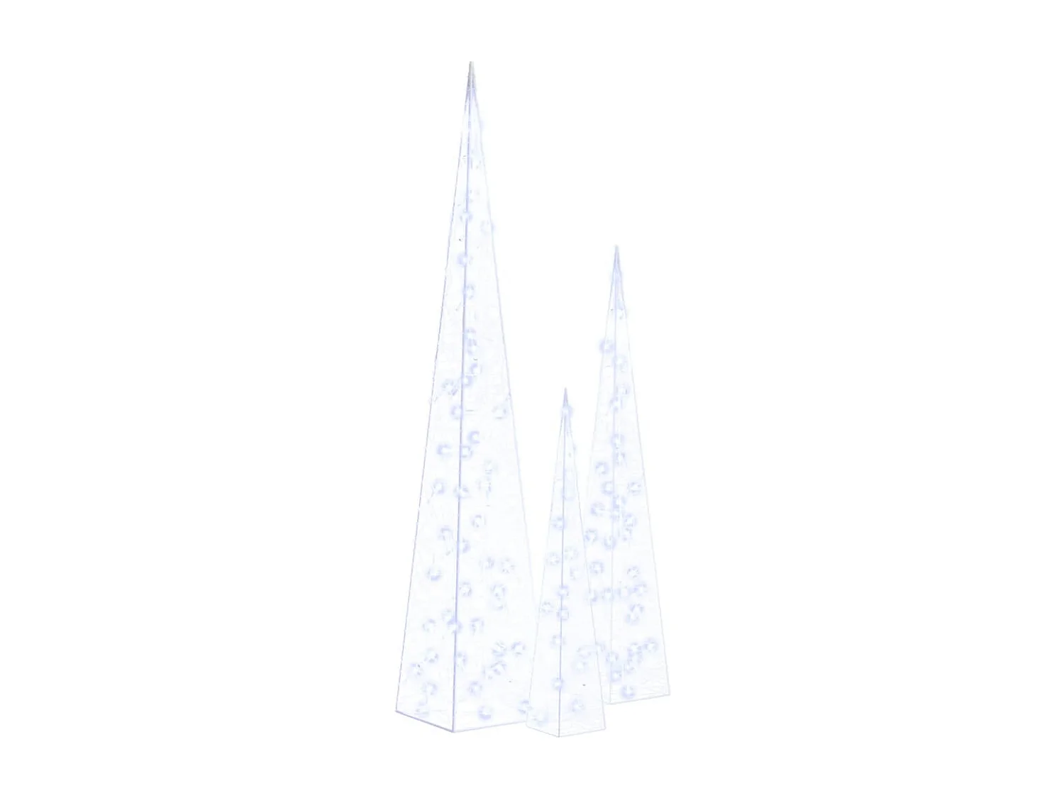 Lichtkegelset decoratief LED 60/90/120 cm acryl blauw