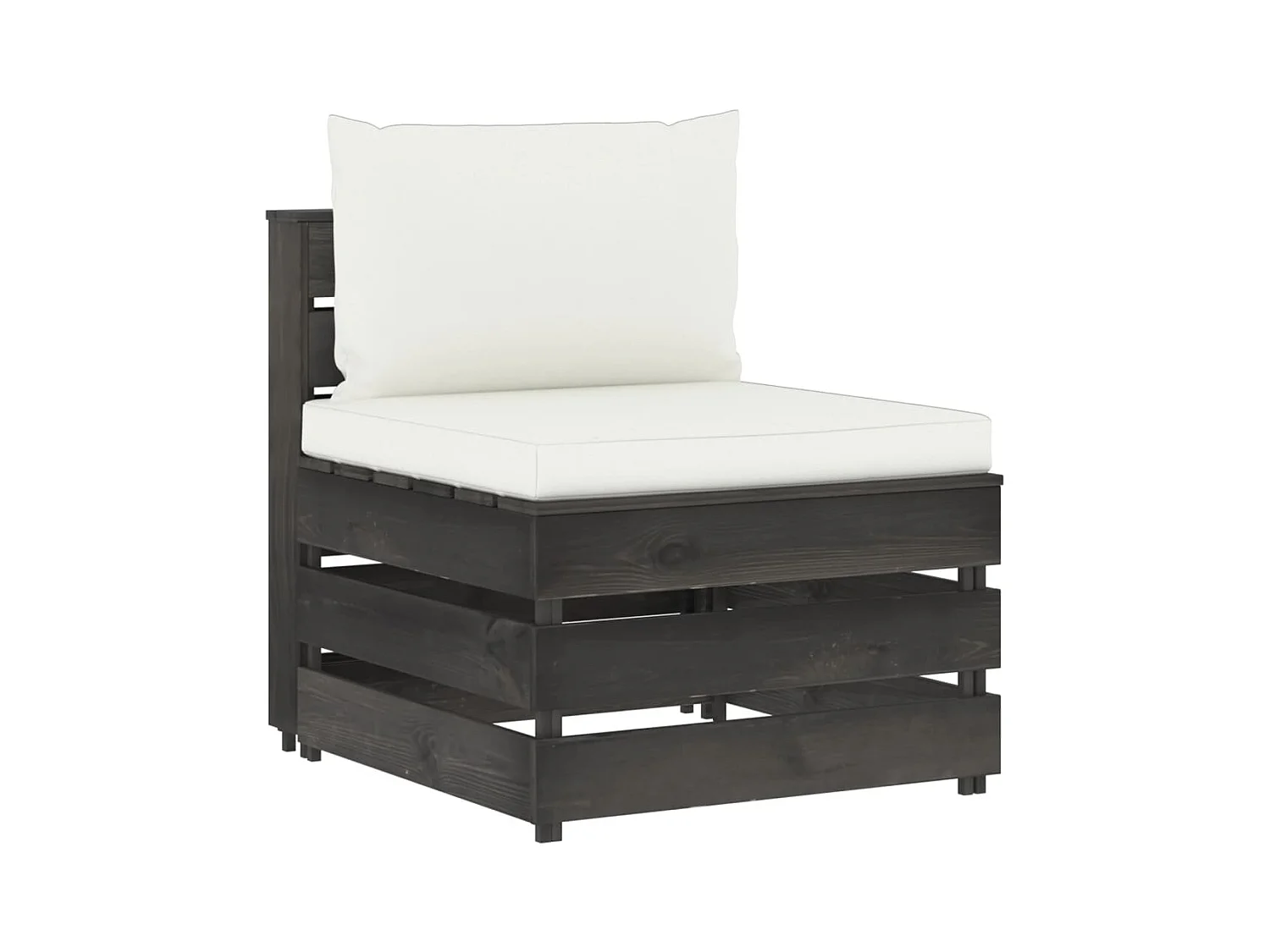 Canapé central sectionnel avec coussins Bois imprégné de gris