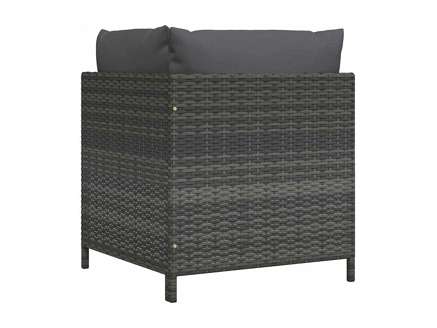 Canapé d'angle sectionnel avec coussins Gris Résine tressée