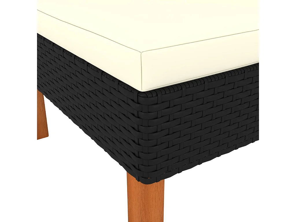 Ecksofa Poly Rattan und Eukalyptus Massivholz