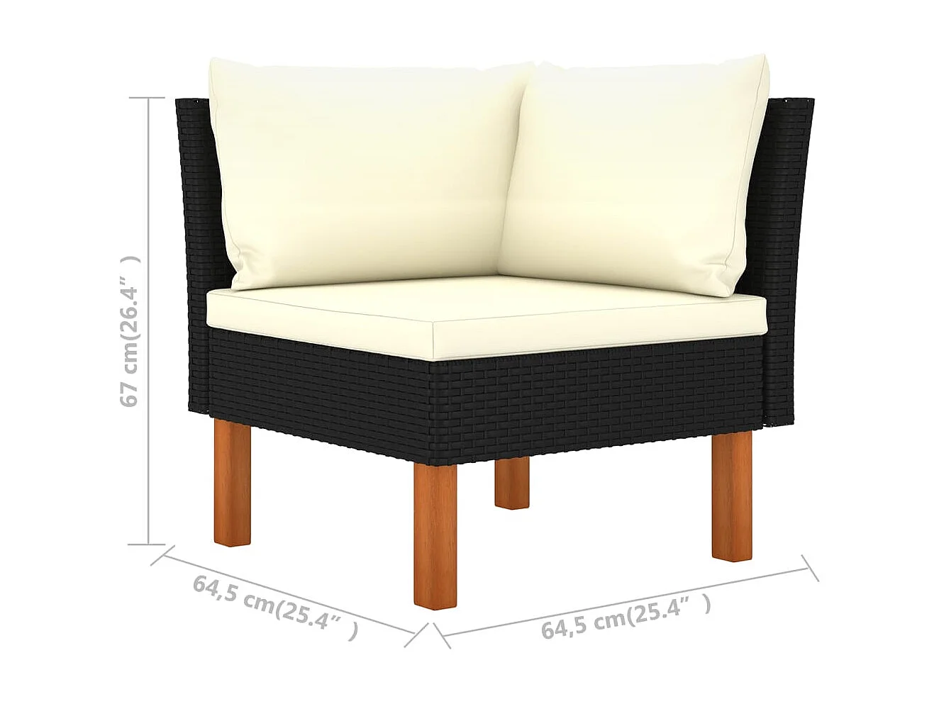 Ecksofa Poly Rattan und Eukalyptus Massivholz