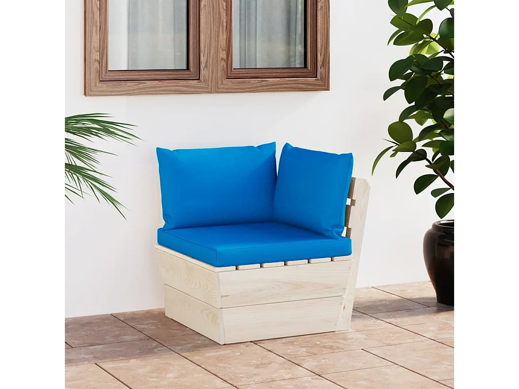 Garten-Paletten-Ecksofa mit Kissen Imprägniertes Fichtenholz