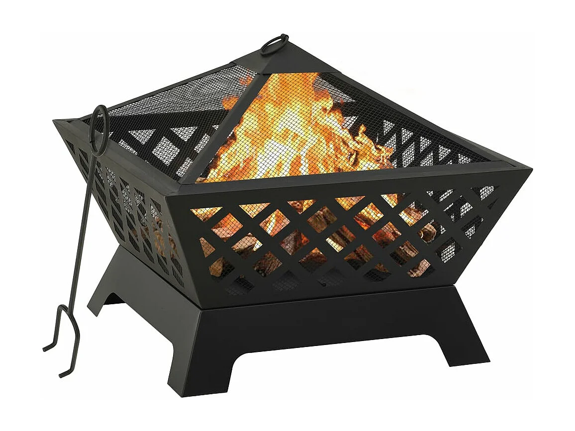 Foyer avec tisonnier 64 cm XXL Acier