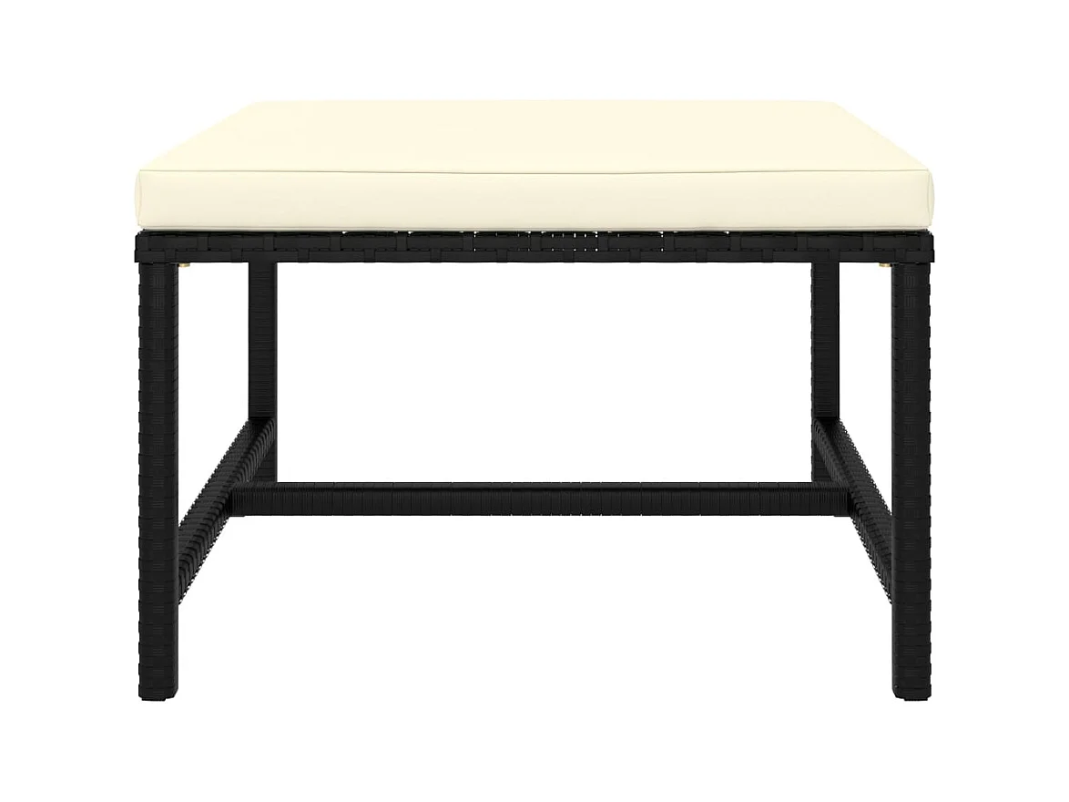 Canapés de jardin 3 pcs avec coussins Noir Résine tressée