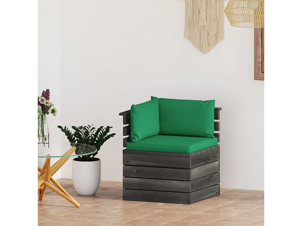 Tuinhoekbank met kussens pallet grenenhout