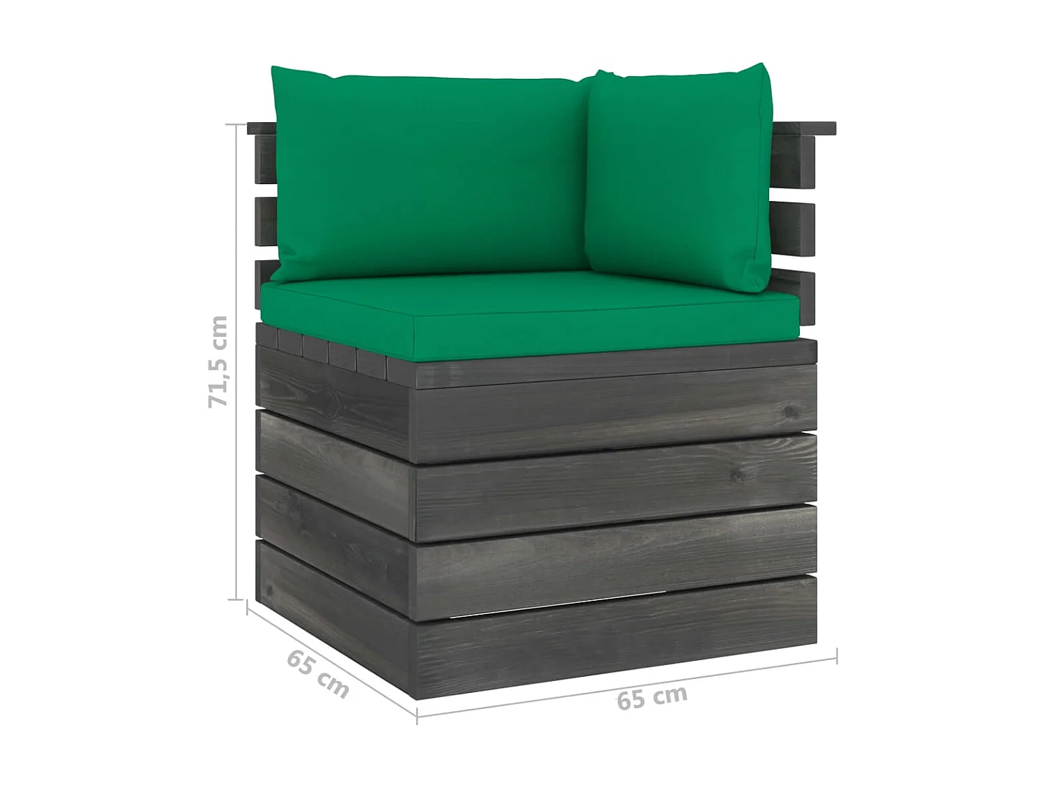 Tuinhoekbank met kussens pallet grenenhout