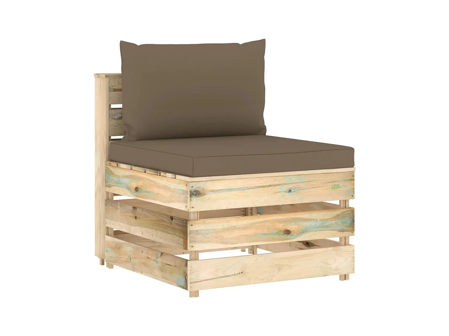 Canapé central sectionnel avec coussins Bois imprégné de vert