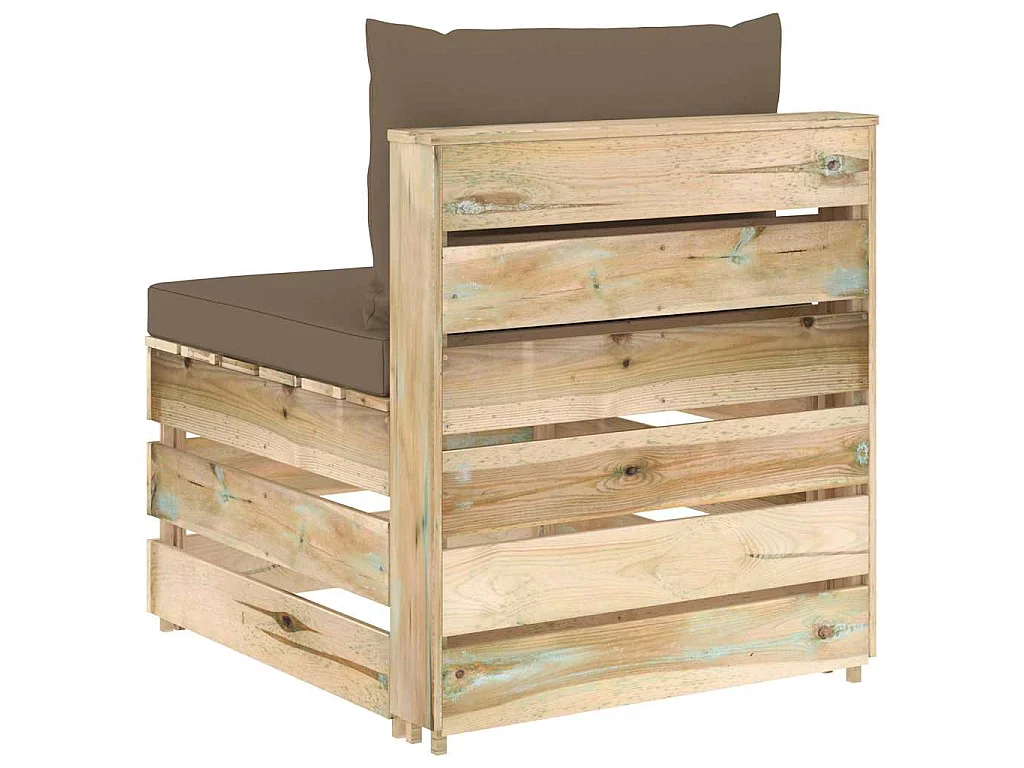 Canapé central sectionnel avec coussins Bois imprégné de vert