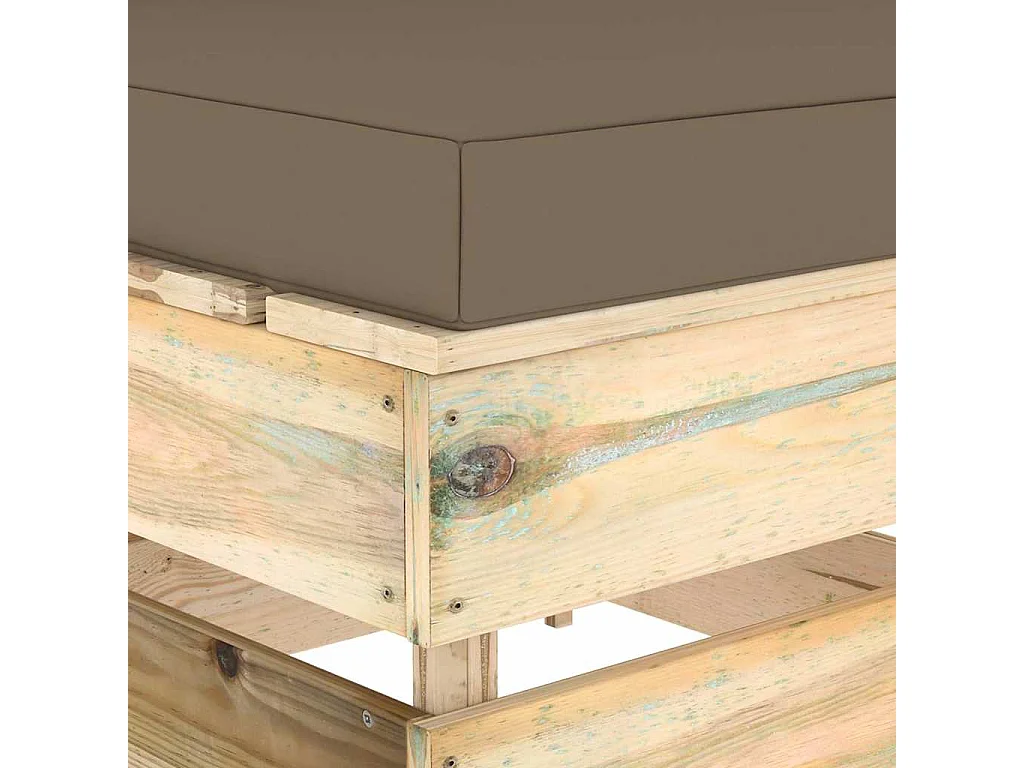 Canapé central sectionnel avec coussins Bois imprégné de vert