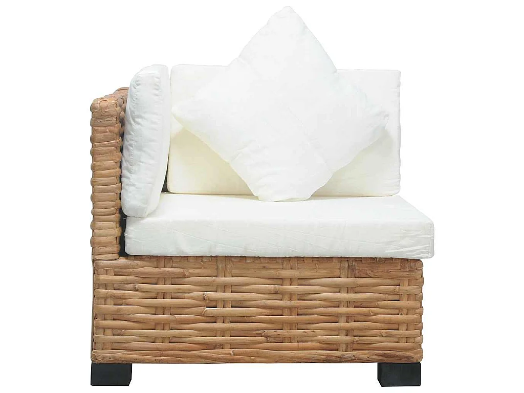 Canapé d'angle avec coussins Rotin naturel