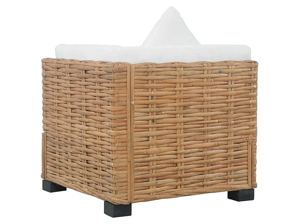Canapé d'angle avec coussins Rotin naturel