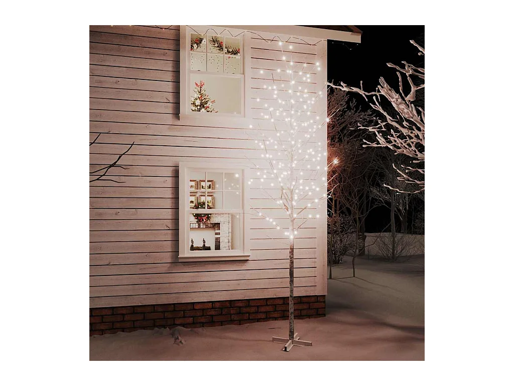Bouleau blanc à LED 672 LED Blanc chaud 400 cm