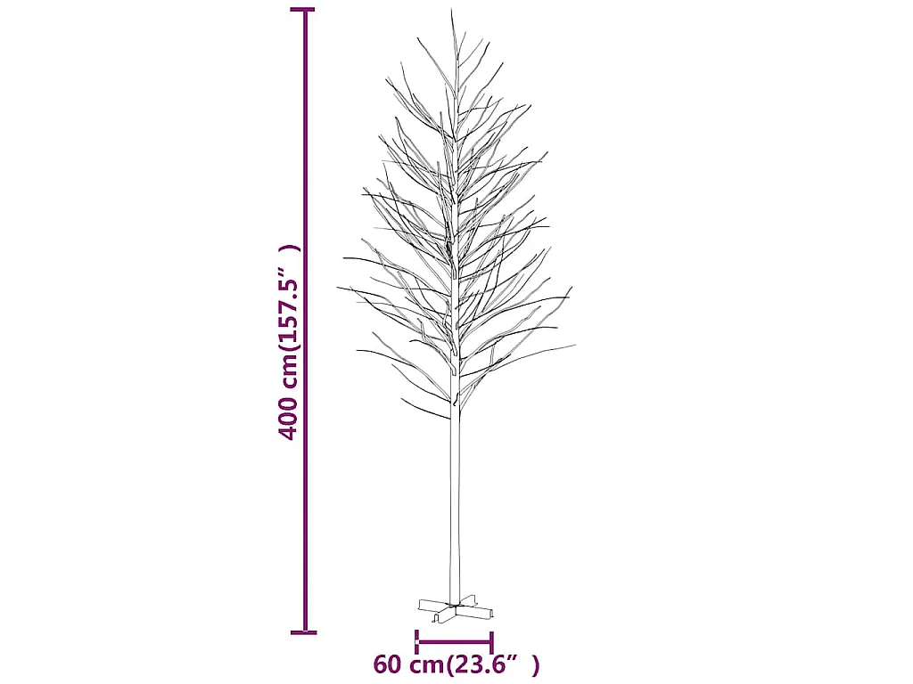 Berkenboom LED 672 LED's warmwit 400 cm wit