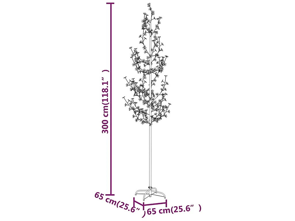 Cerejeira com 368 luzes LEDs 300 cm branco quente