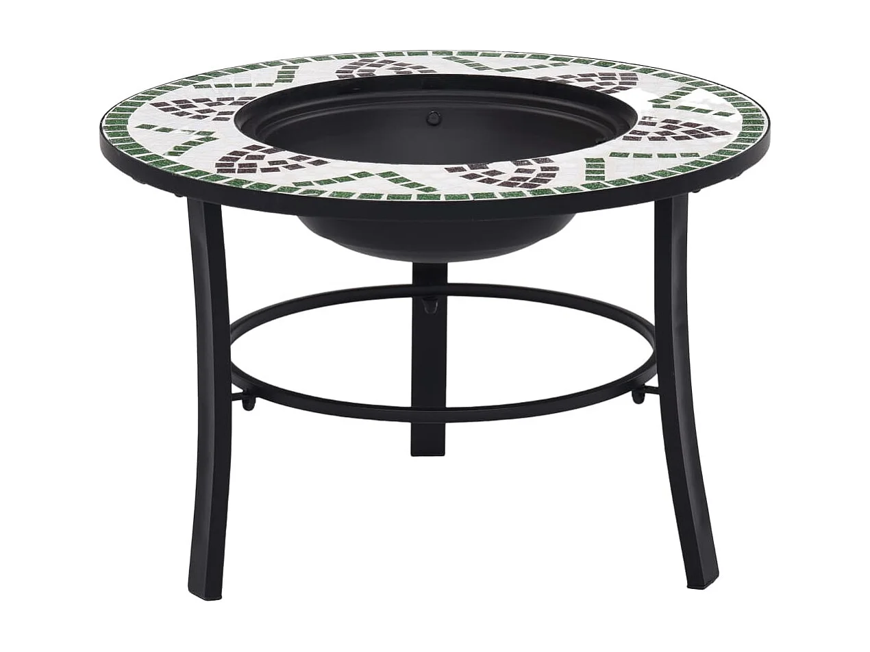 Feuerstelle Mosaik Keramik Grün 68 cm