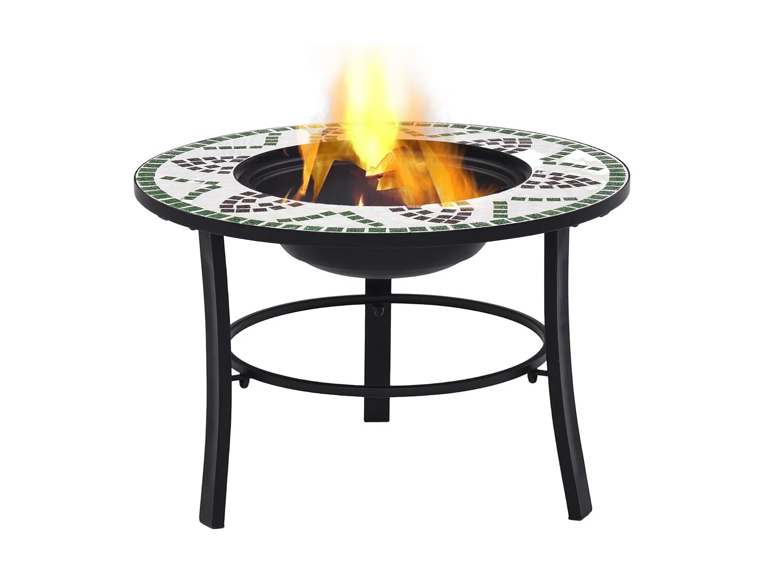 Feuerstelle Mosaik Keramik Grün 68 cm