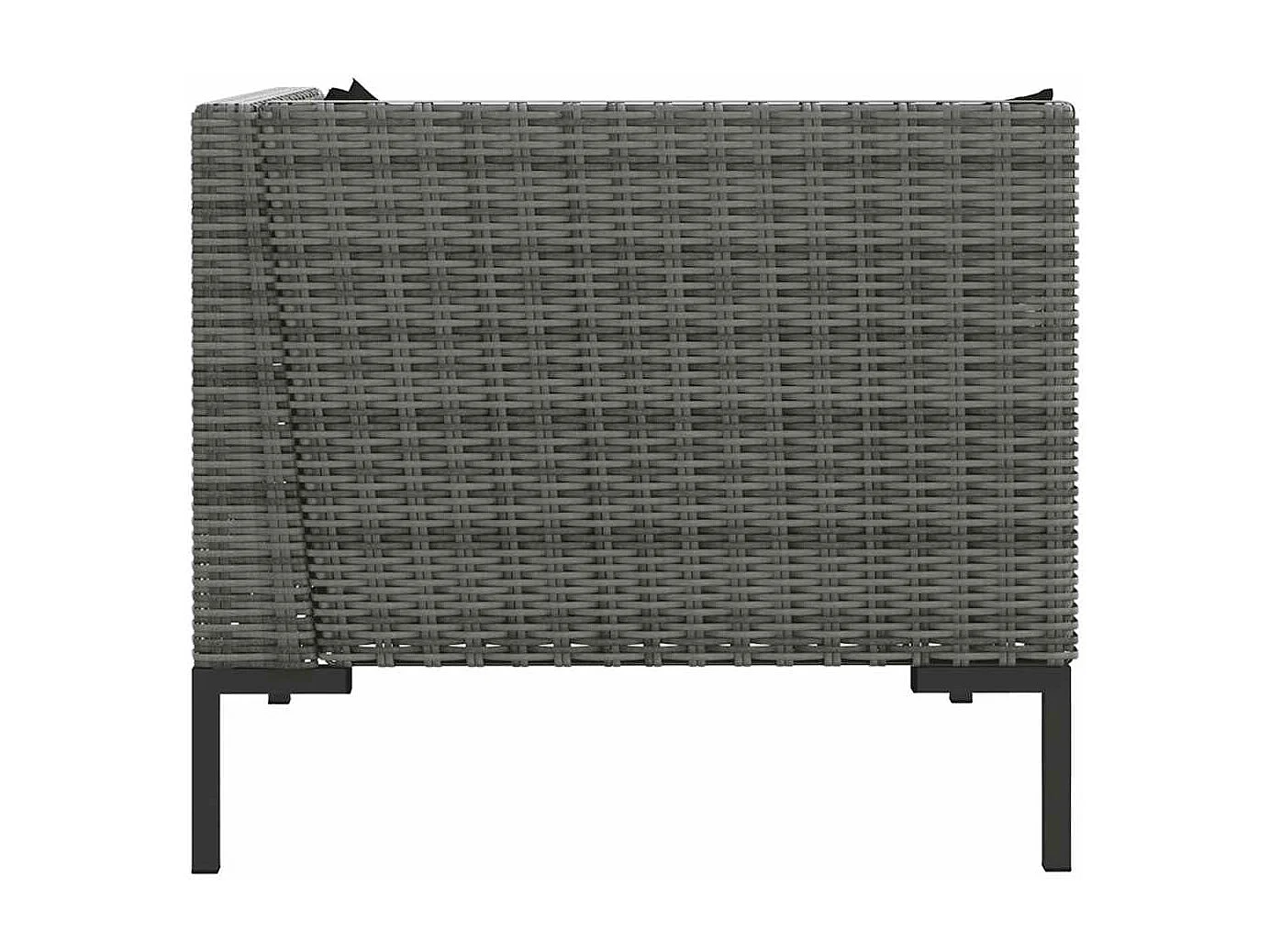 Gartensofas 2 Stk. mit Kissen Halbrundes Poly Rattan