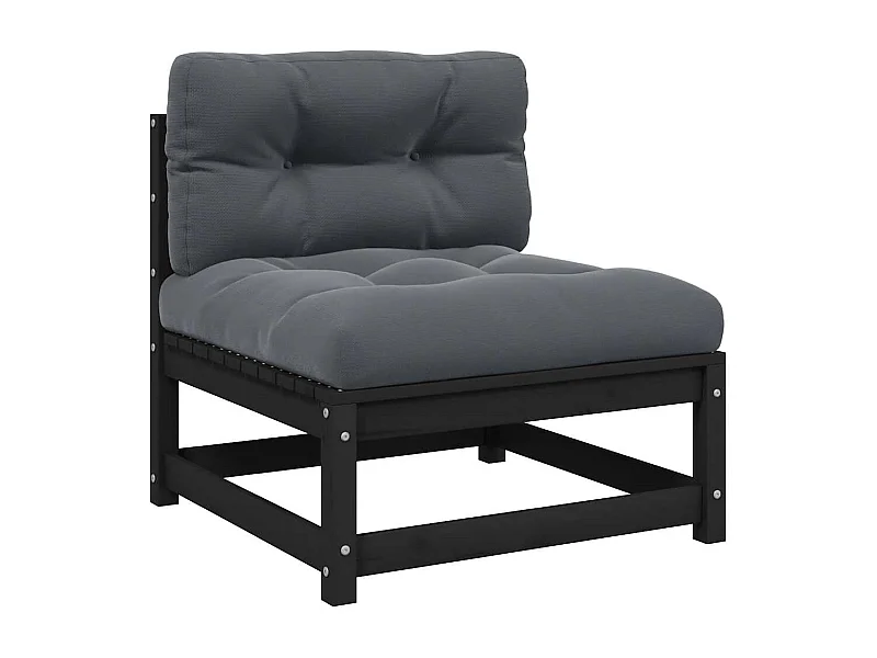 Garten-Mittelsofa mit Kissen Massivholz Kiefer